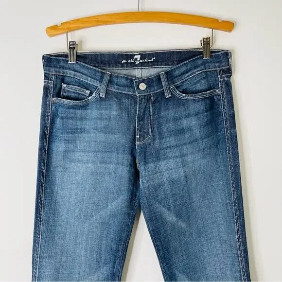 7FAM blue Colette straight leg preppy jeans 31 - Picture 2 of 7